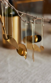 Abstract Brass Christmas Ornaments, Set of 9