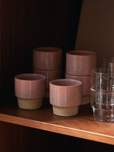 Blush pink stackable Cups in storage