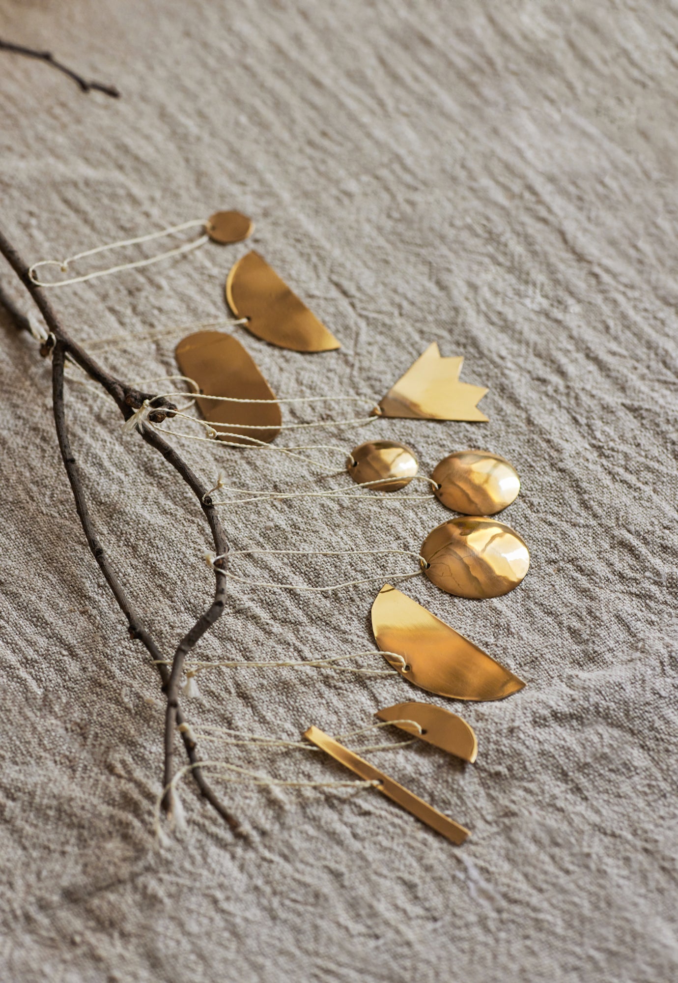 Brass Christmas Ornaments for hanging decor.