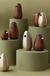 Brass & wood minimal bird figurines