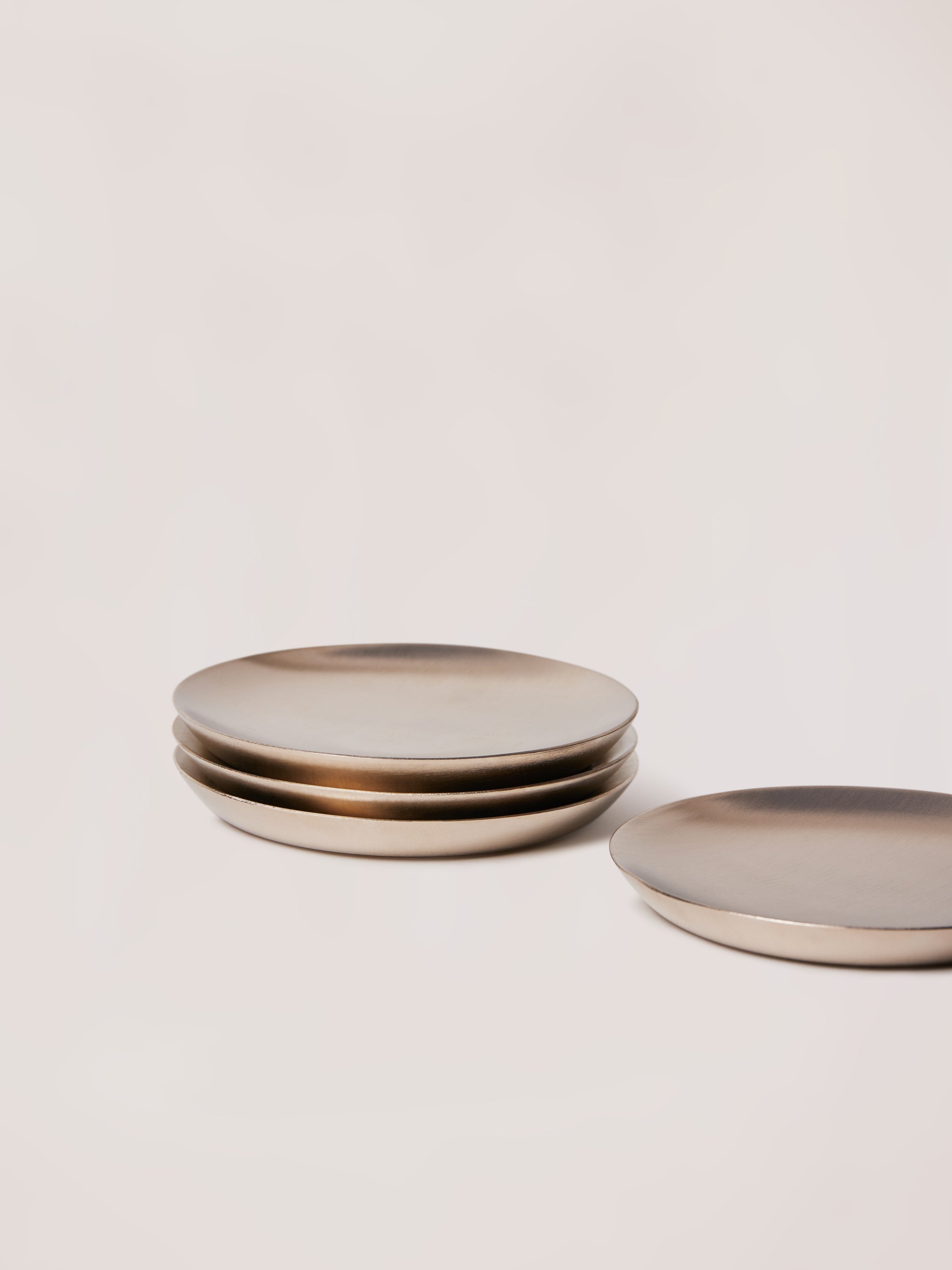 Silver coaster set for coffee table