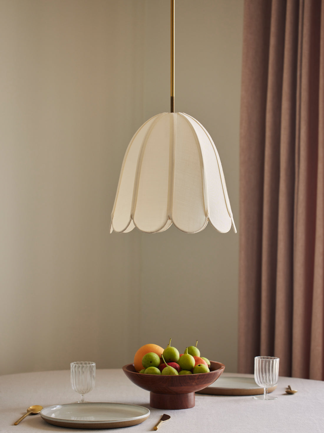 Bud white hanging lamp for dining room.