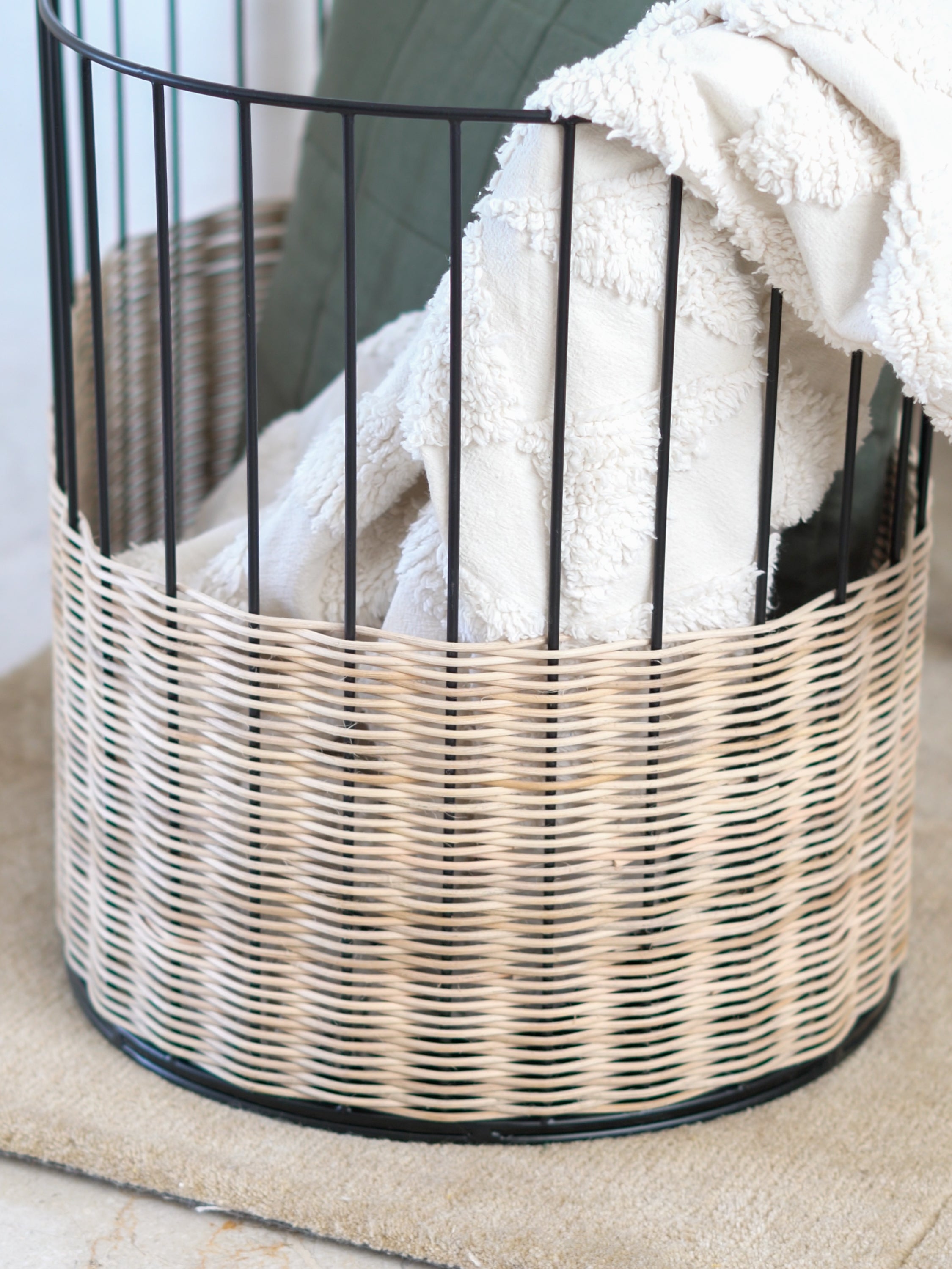 Premium rattan basket for clothes.