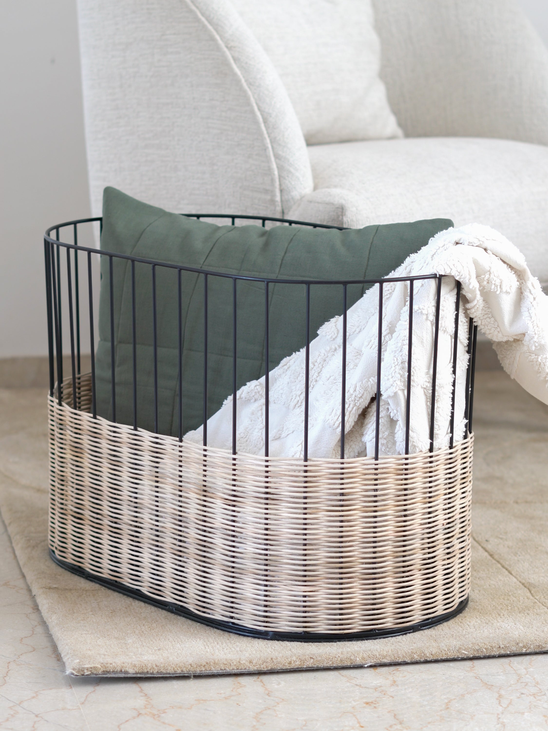 Premium rattan basket for living room