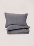 Chambray Blue Matelassé Coverlet Set, 100% Organic Cotton