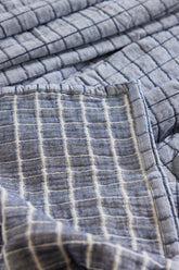 Chambray Blue Matelassé Coverlet Set Reverse Side