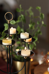 Daisy Black Candle holder.