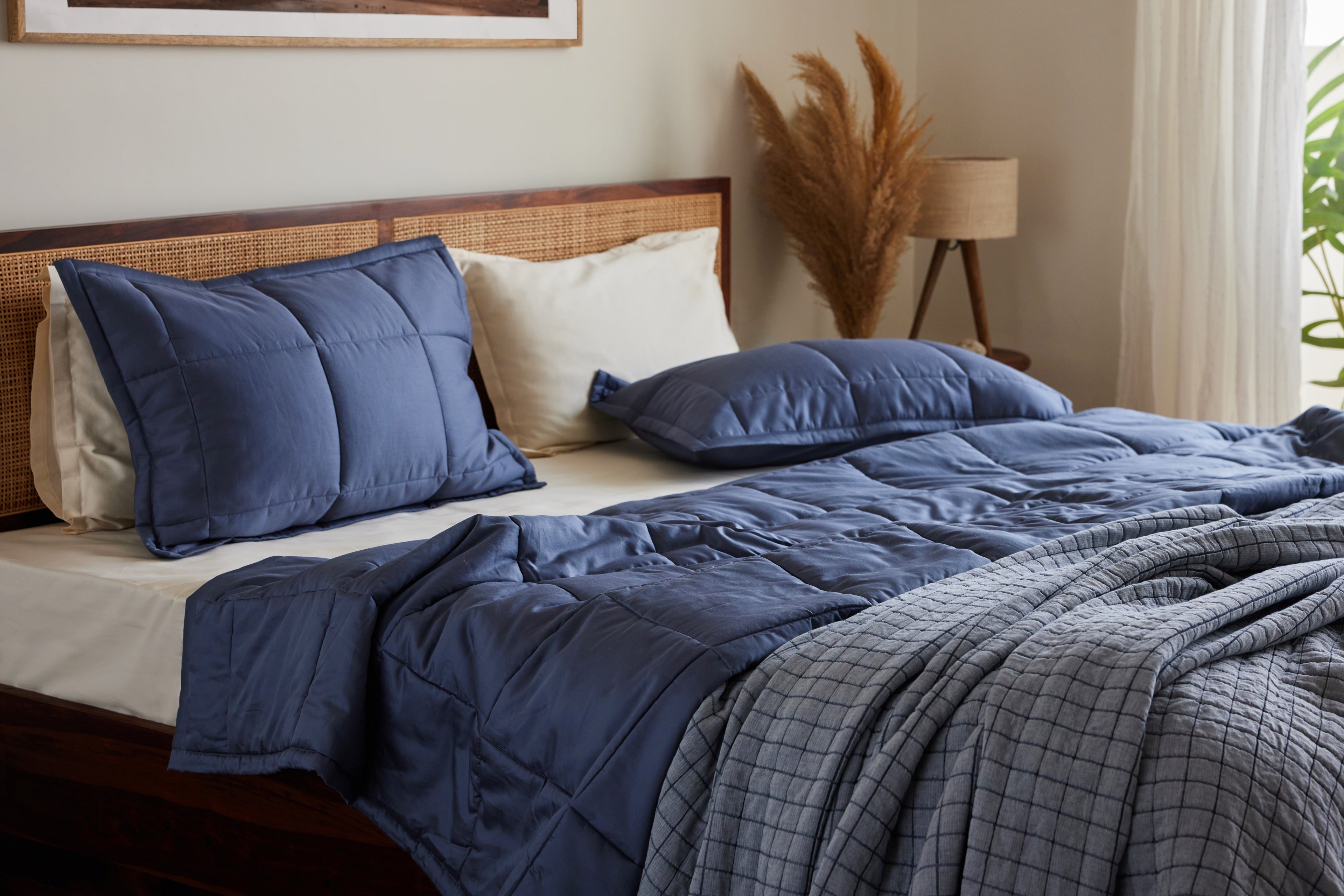 Dusk Sateen Box Comforter Spread Side View