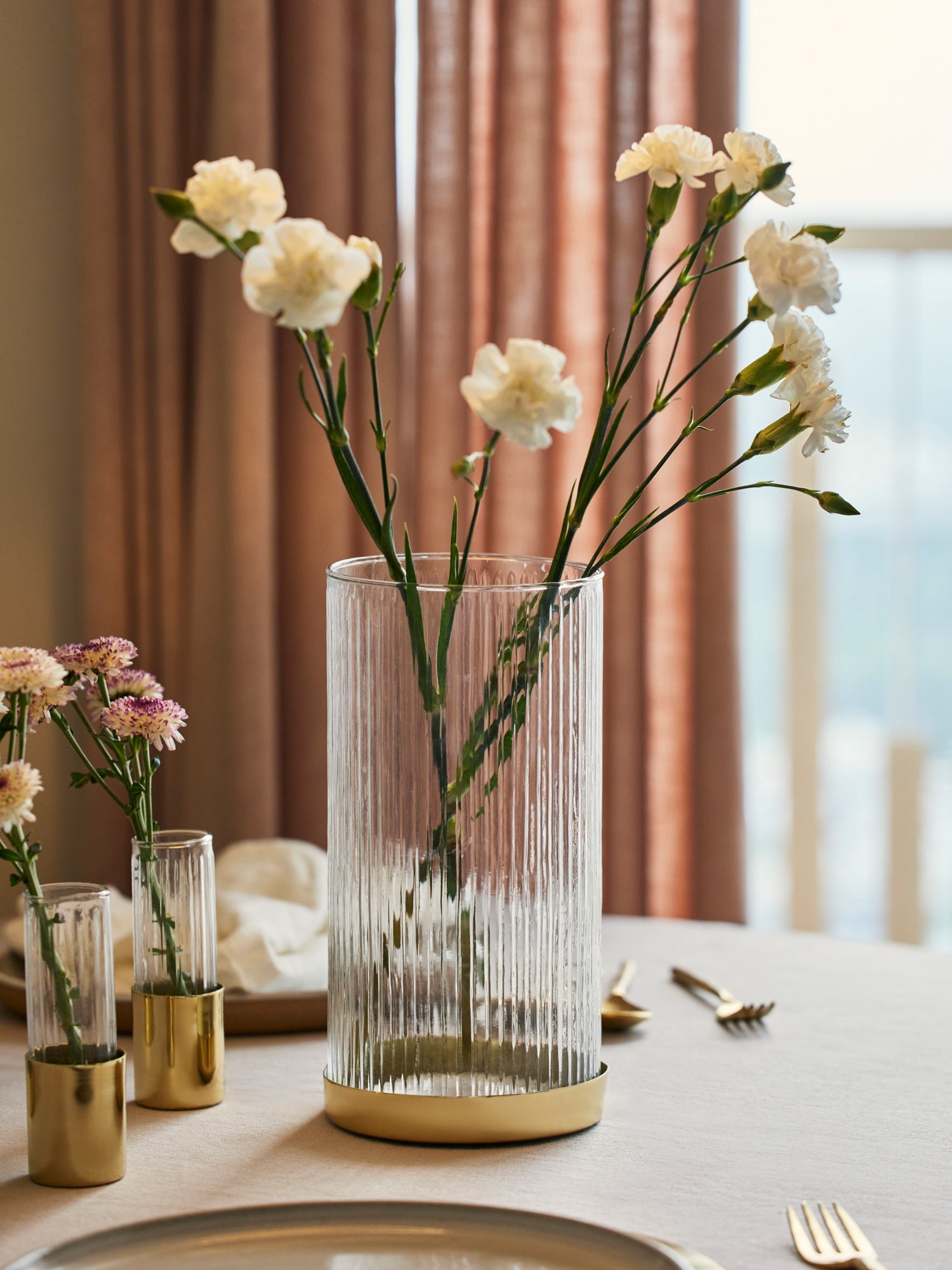 Fluted Glass Vase/Planter, Tall – Fleck