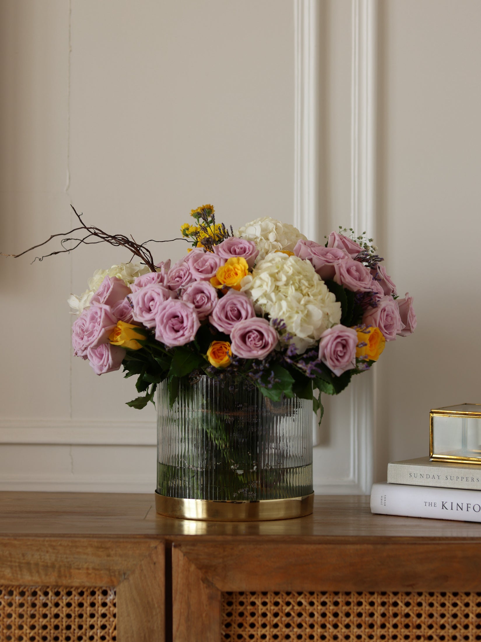 Fluted Glass Vase & Votives Bundle