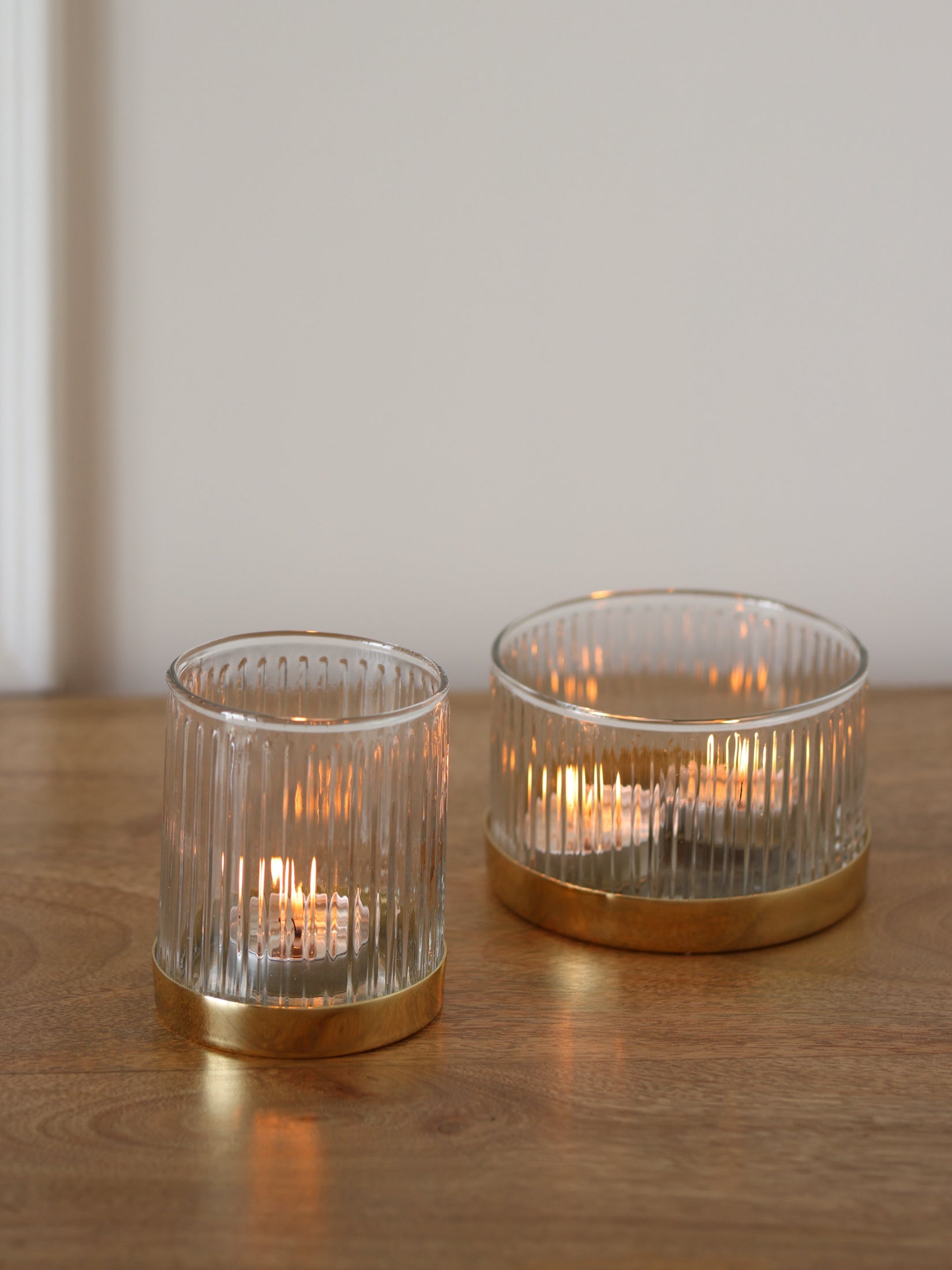 Fluted Glass Vase & Votives Bundle