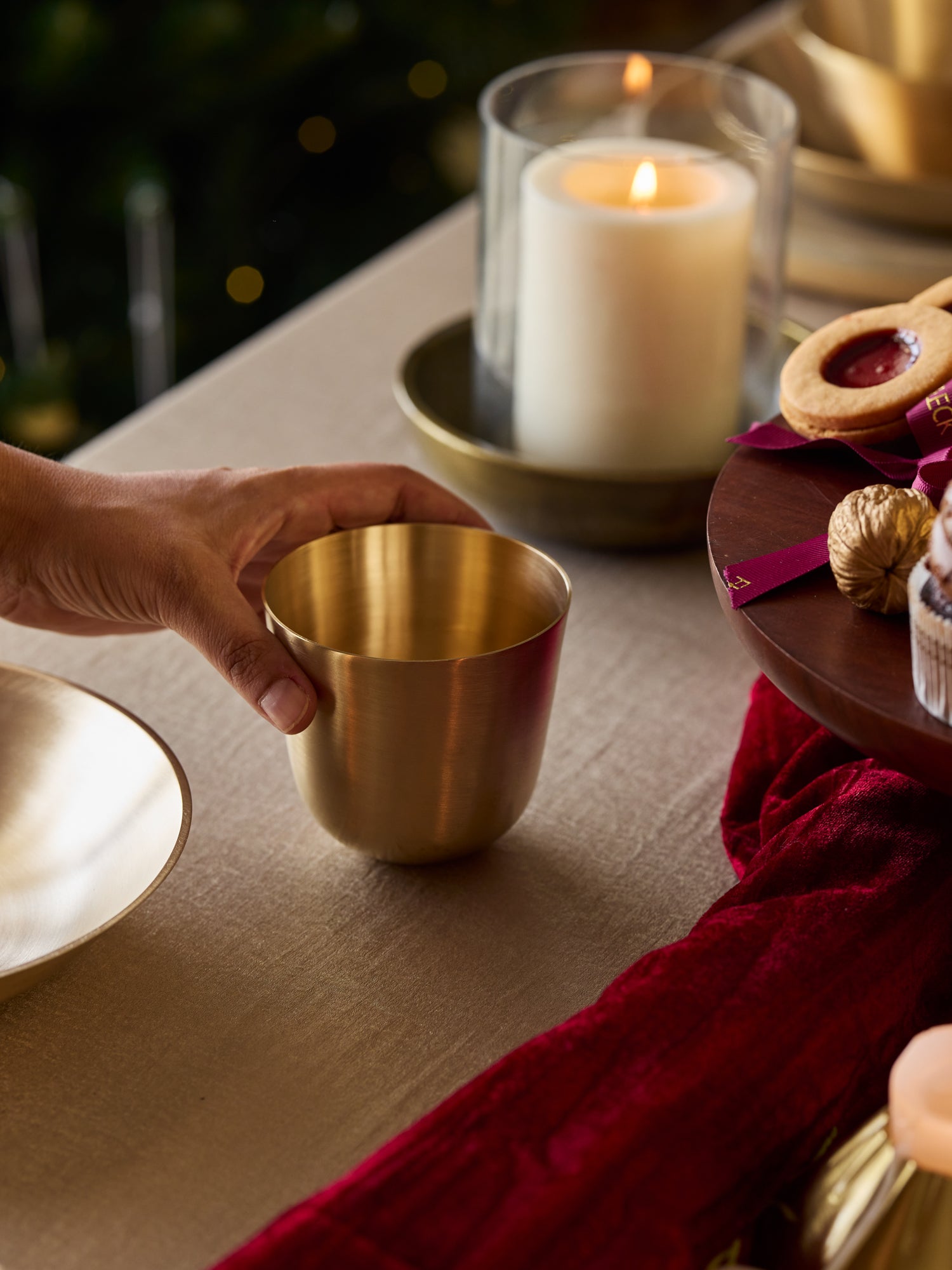 Solid brass tumbler for kitchen and dining.