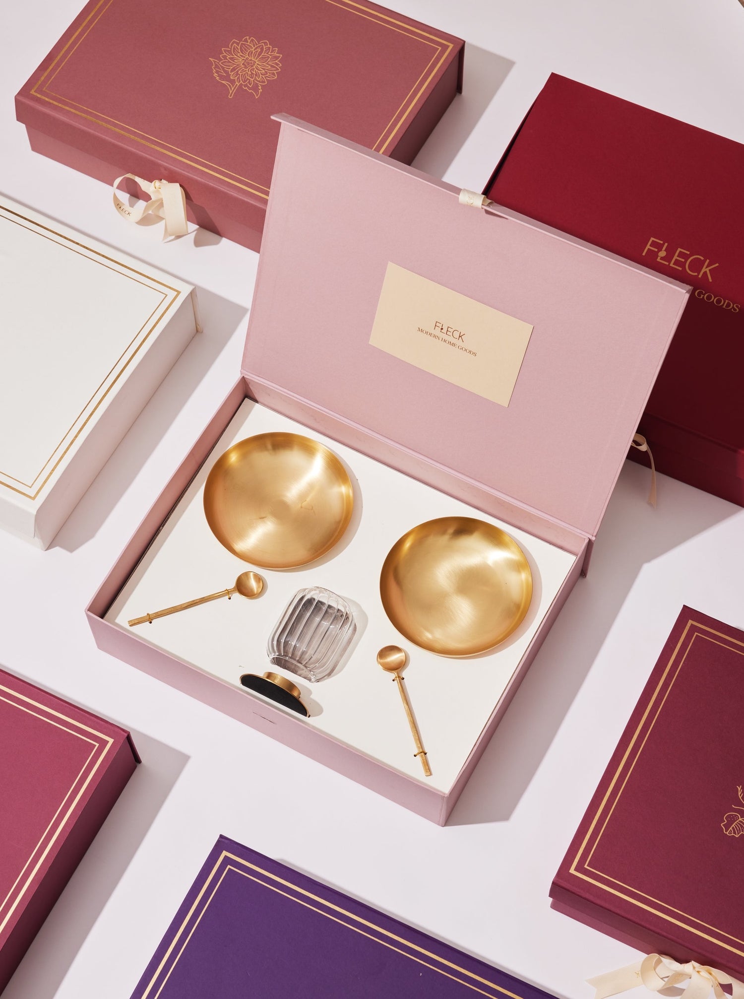 Gift Boxes Closed with pink open