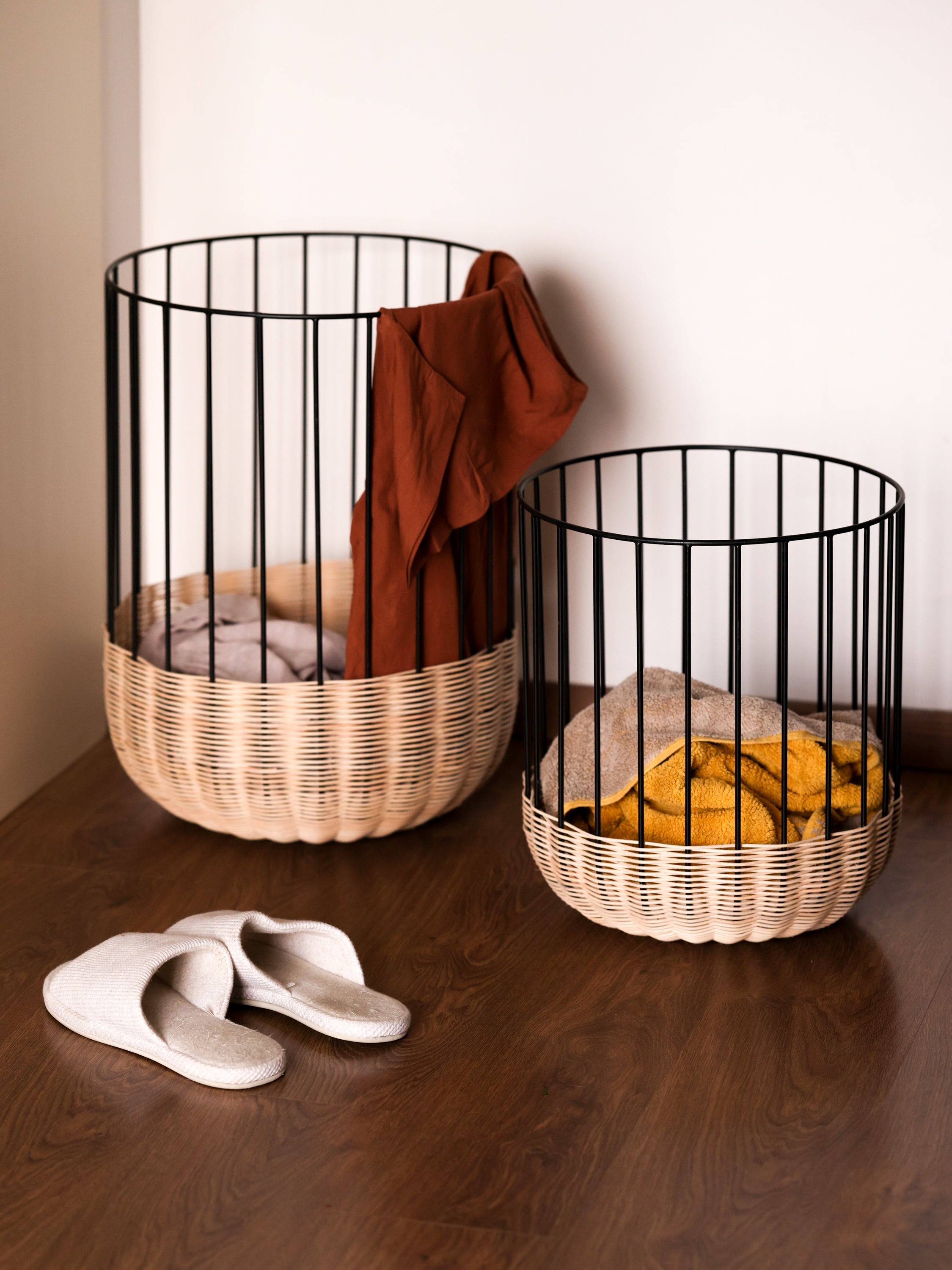Cabo Natural Rattan Baskets - Fleck