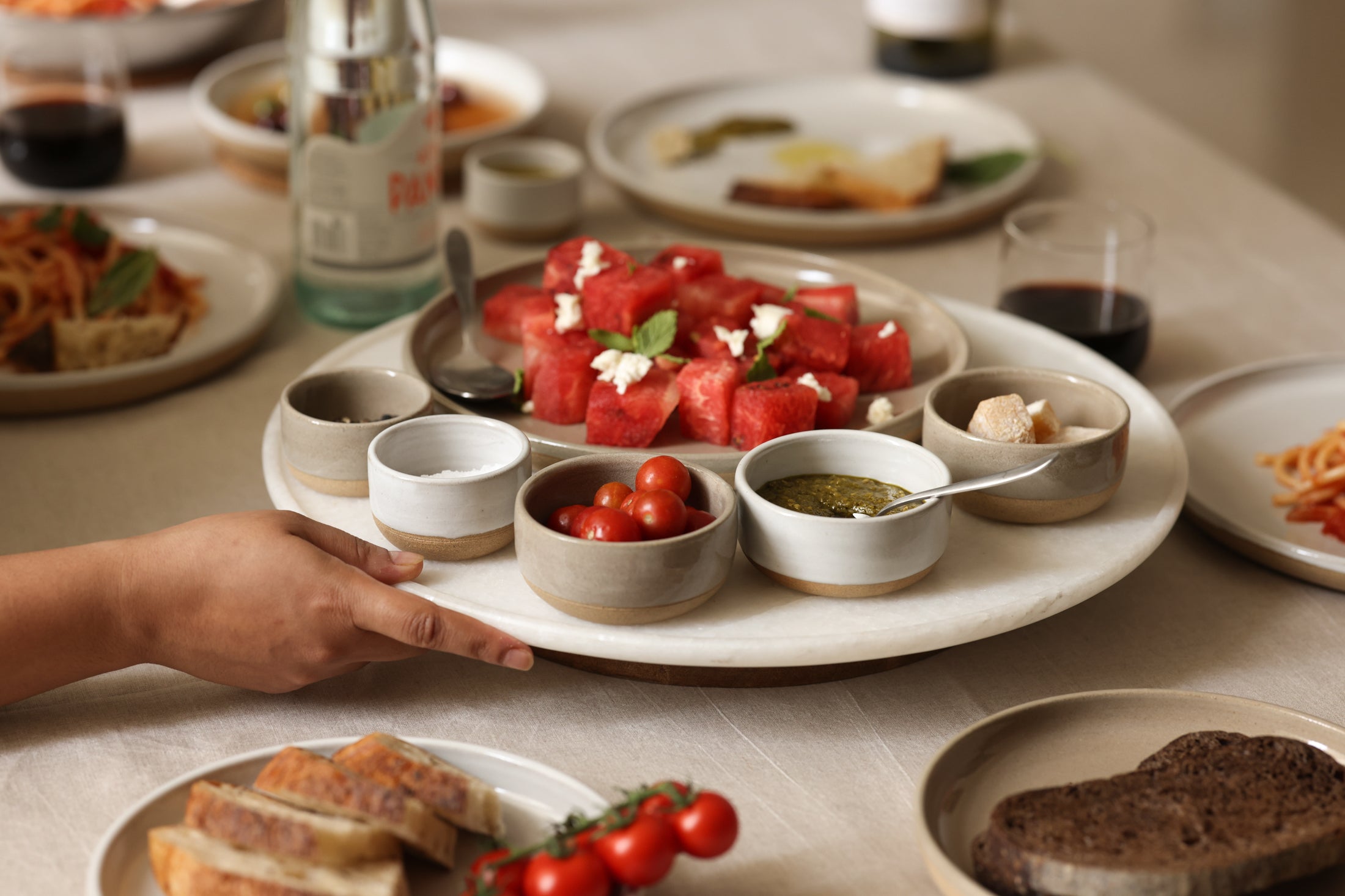 Marble turntable lazy susan