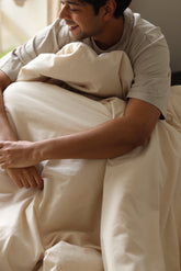 Natural Brushed Flannel Pillow Case In Use