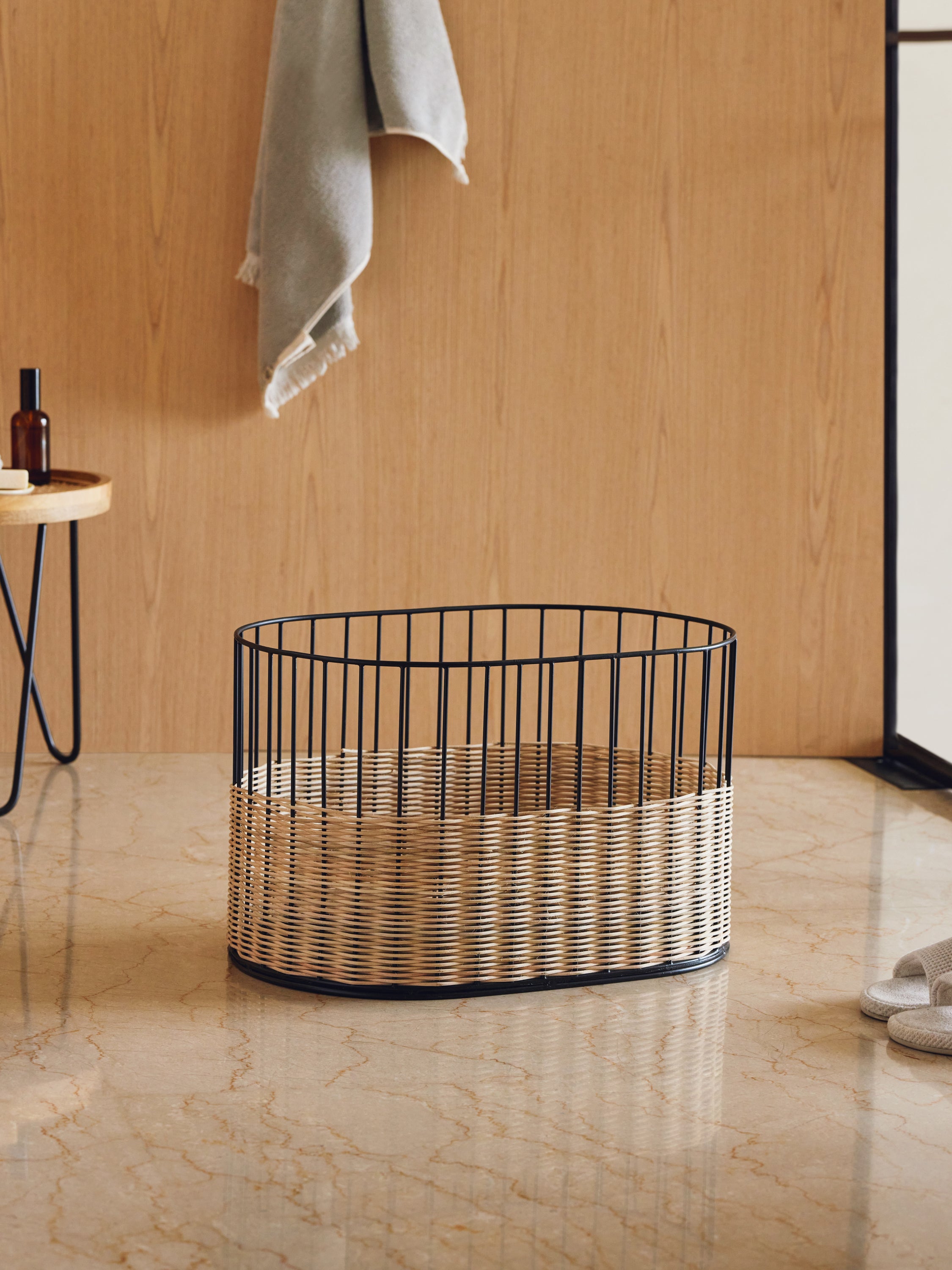 Rattan laundry basket