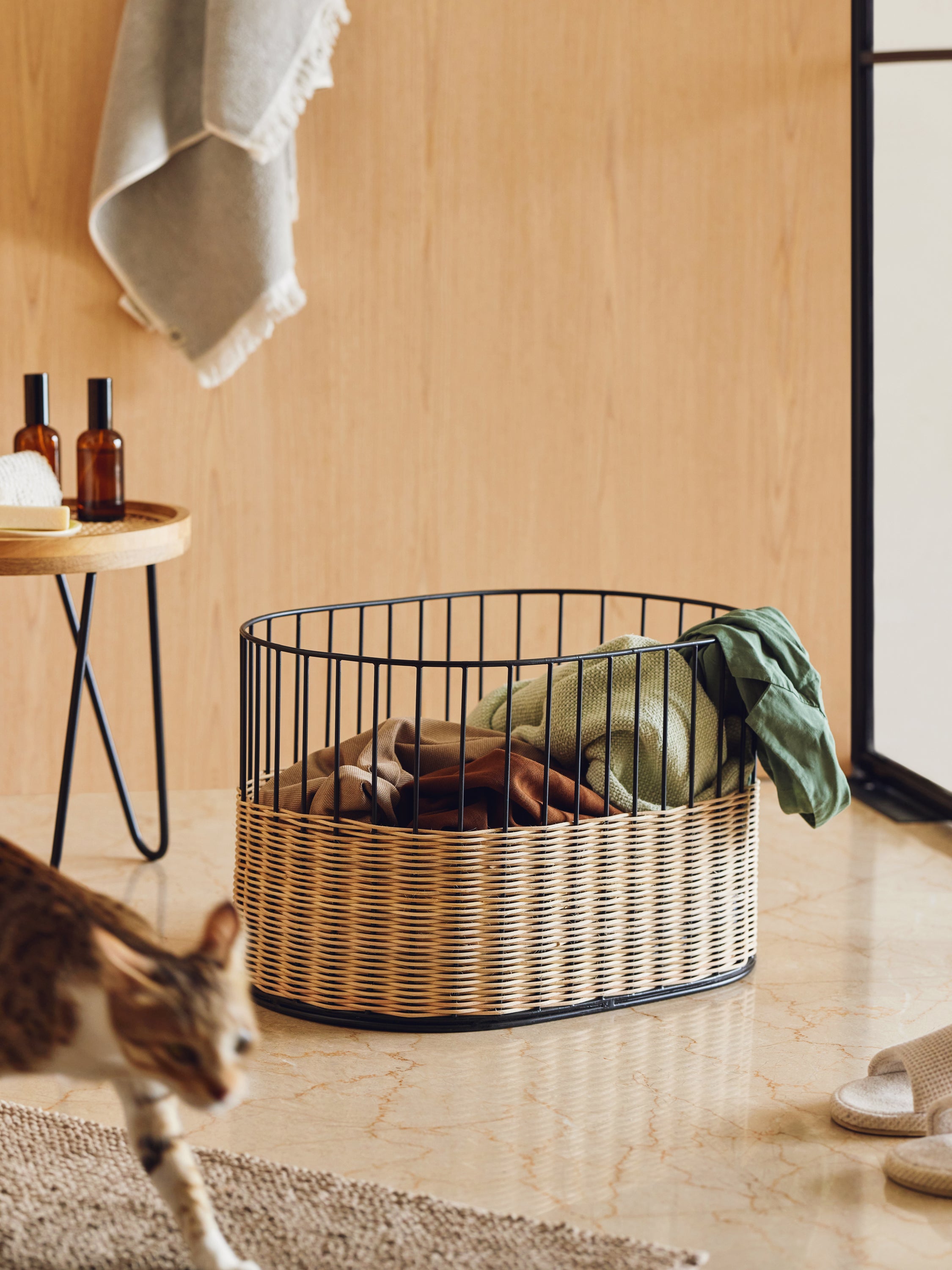 Cabo Oblong Natural Rattan Basket, Medium