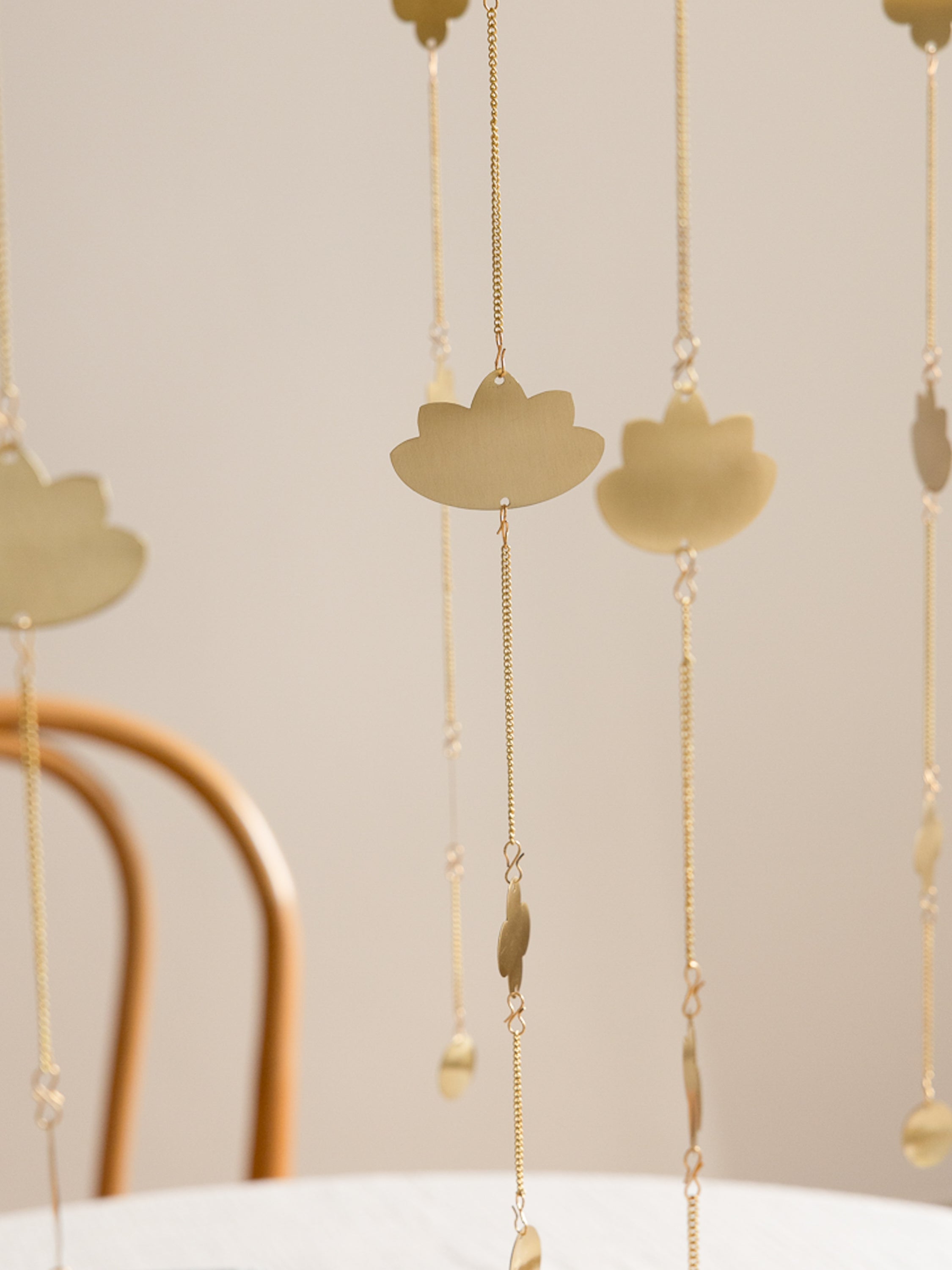 Lotus Brass Hanging Ornaments Set