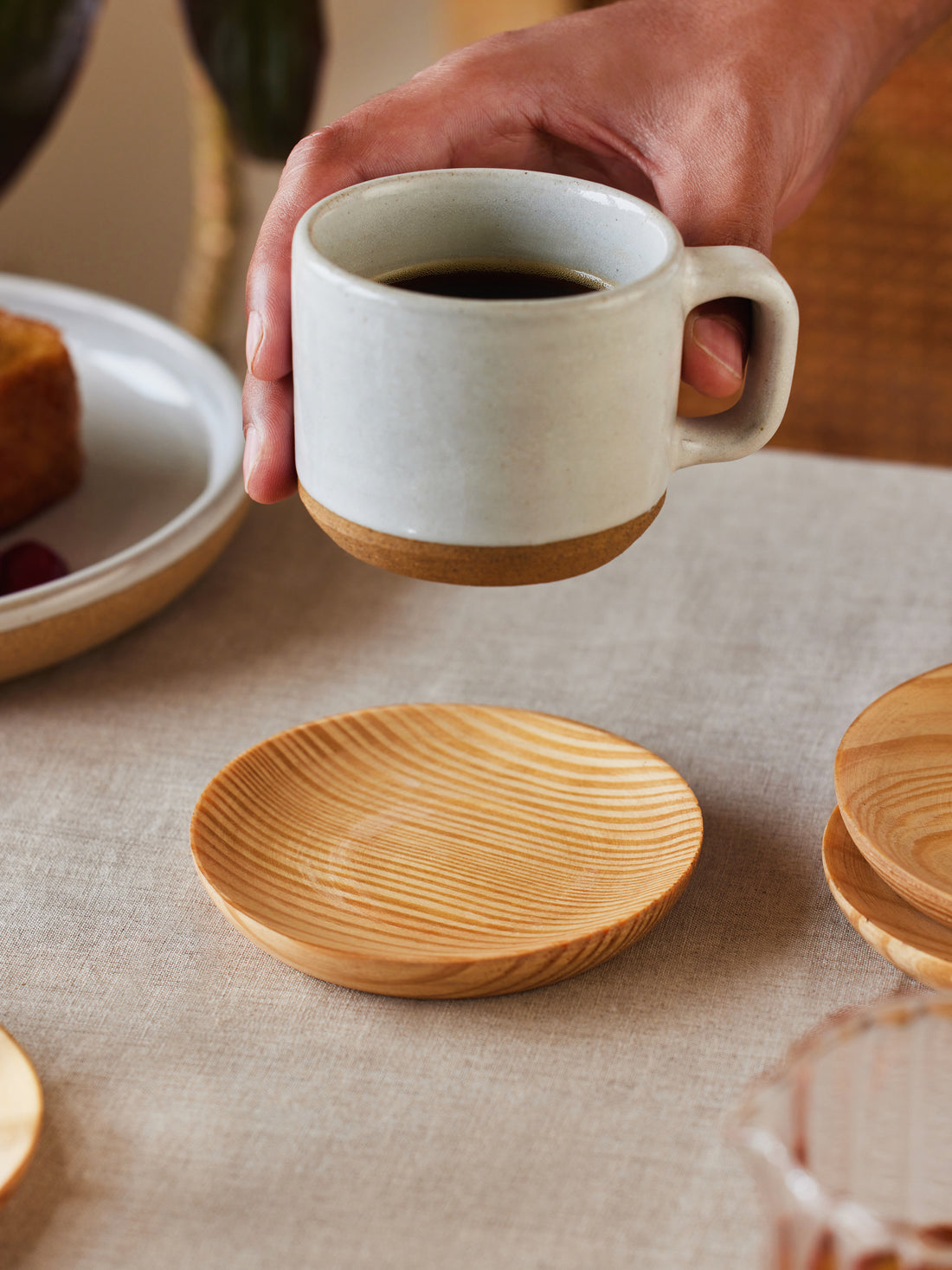 Pine wood coaster set of 2