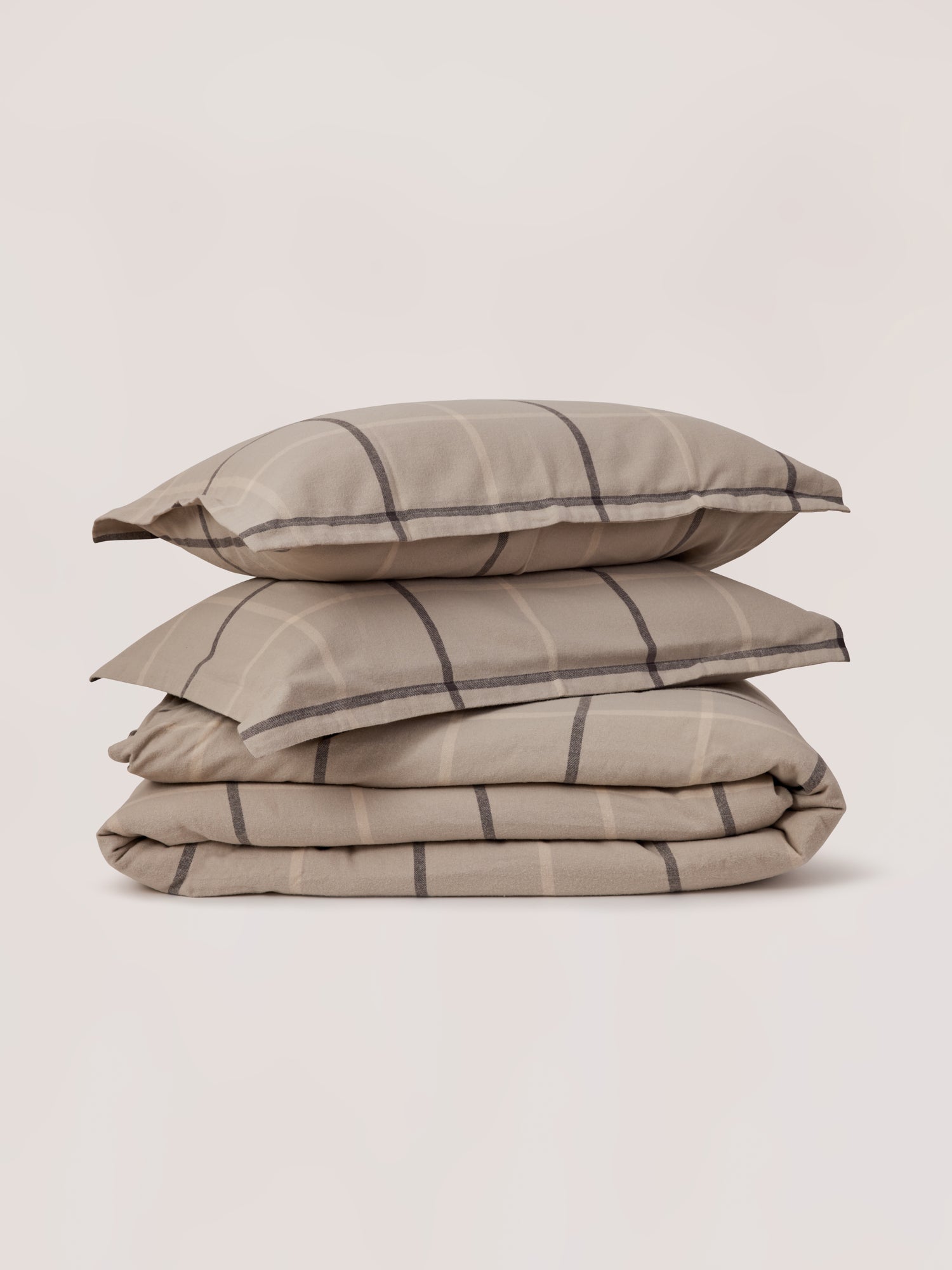 Plaid Brushed Flannel Duvet Cover Set