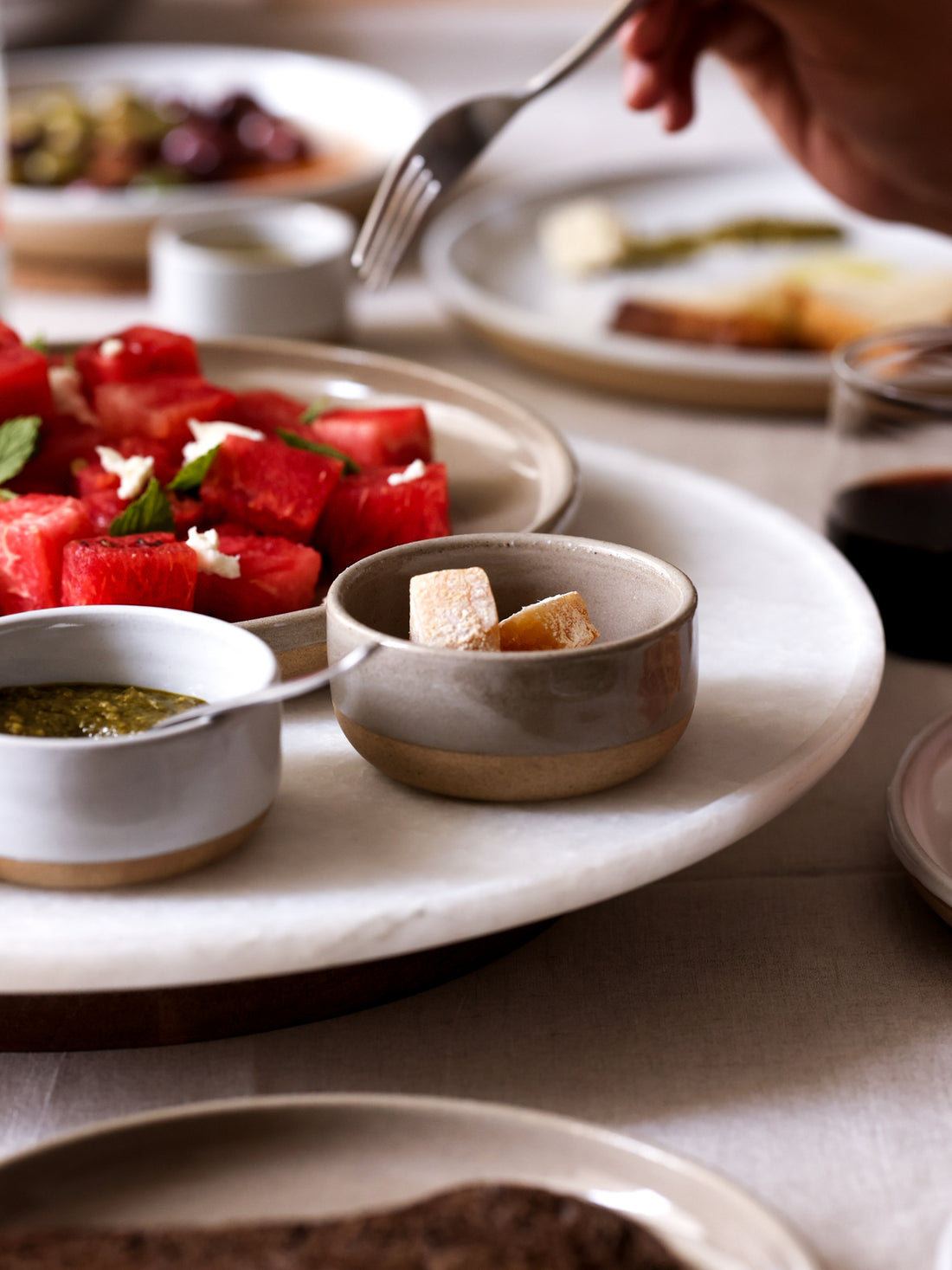 Sand Grey Ceramic Bowl Set of 2