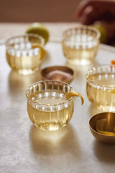 Small glass cups for drinks