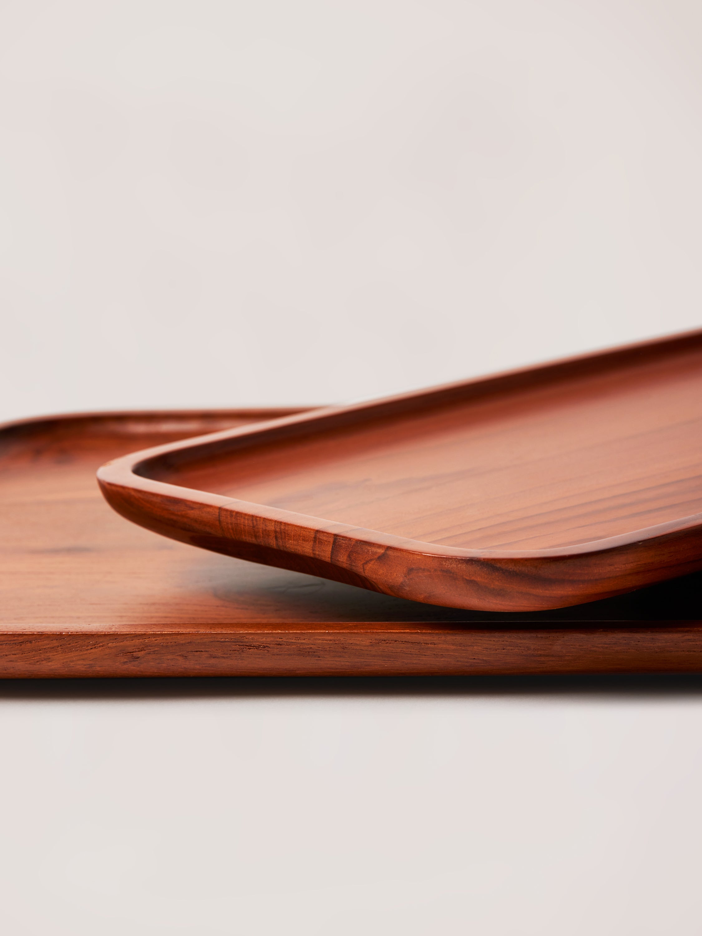 minimal teak wood serving trays