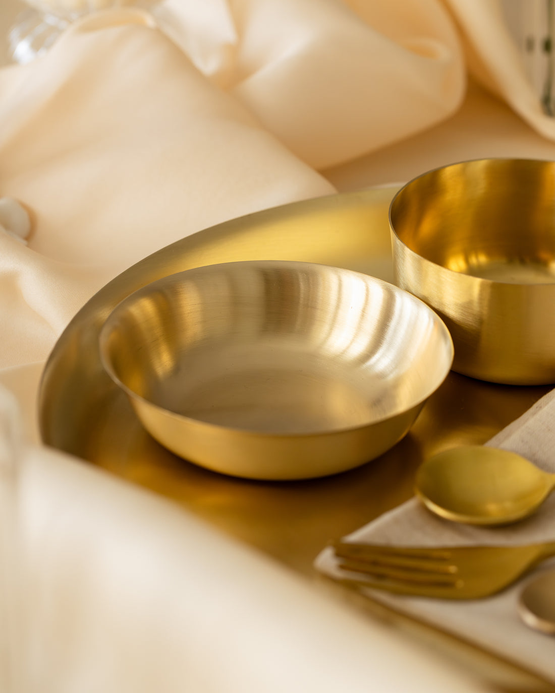 Turtle Brass Shallow Bowls, Set of 2