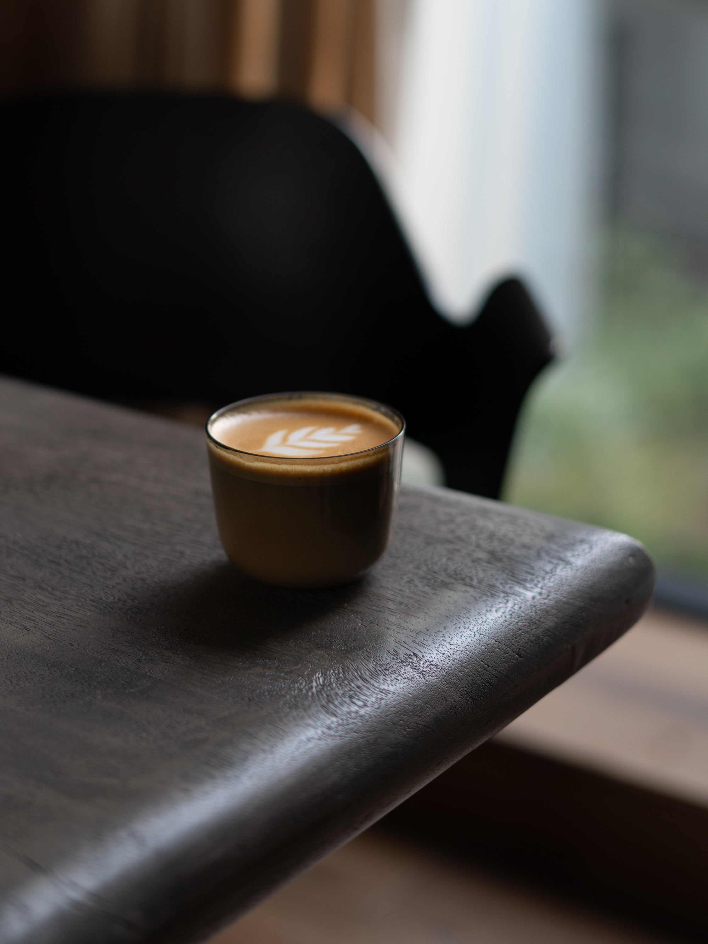 grey Glass coffee latte cup