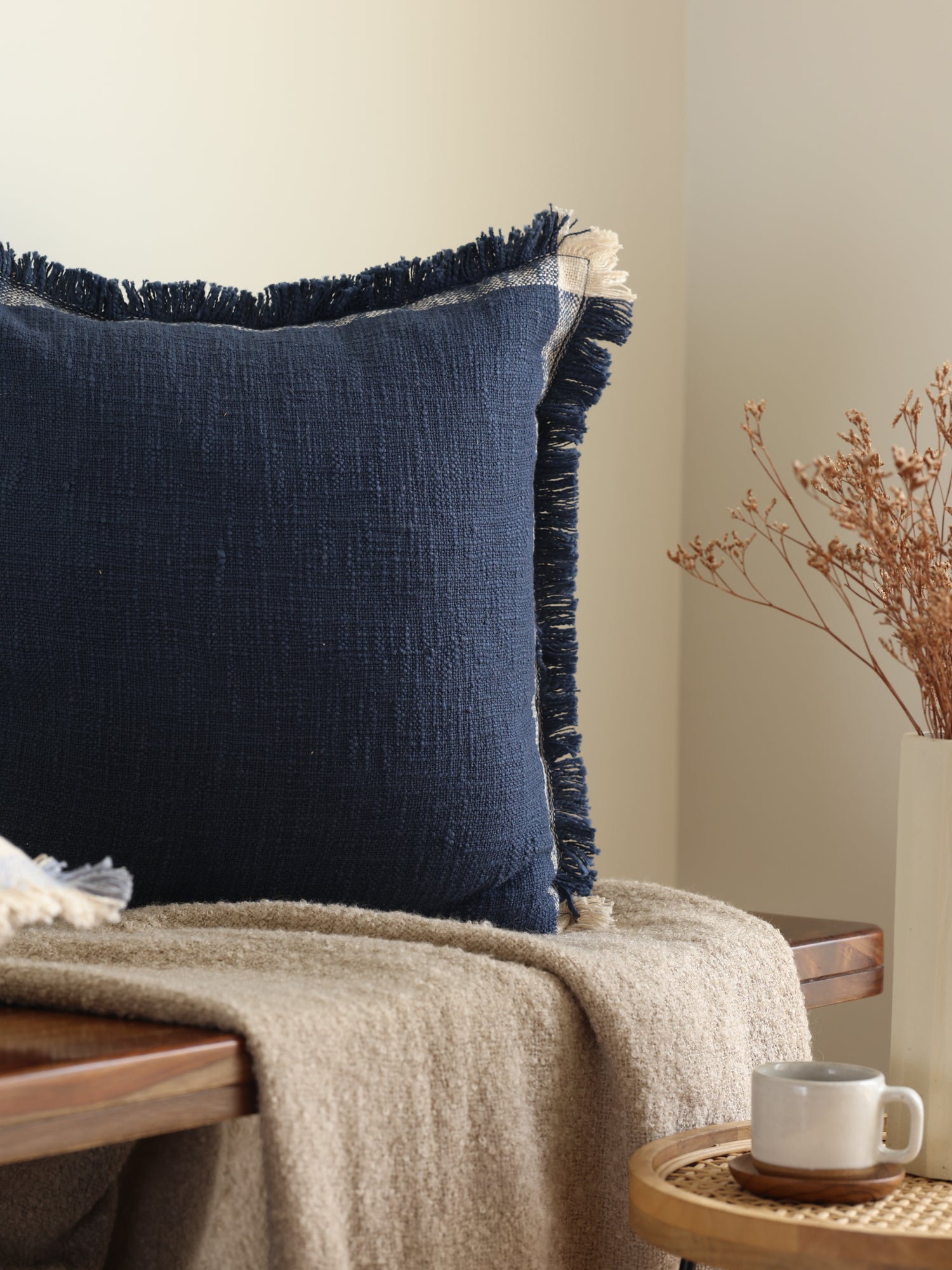 Cushion cover blue and white.