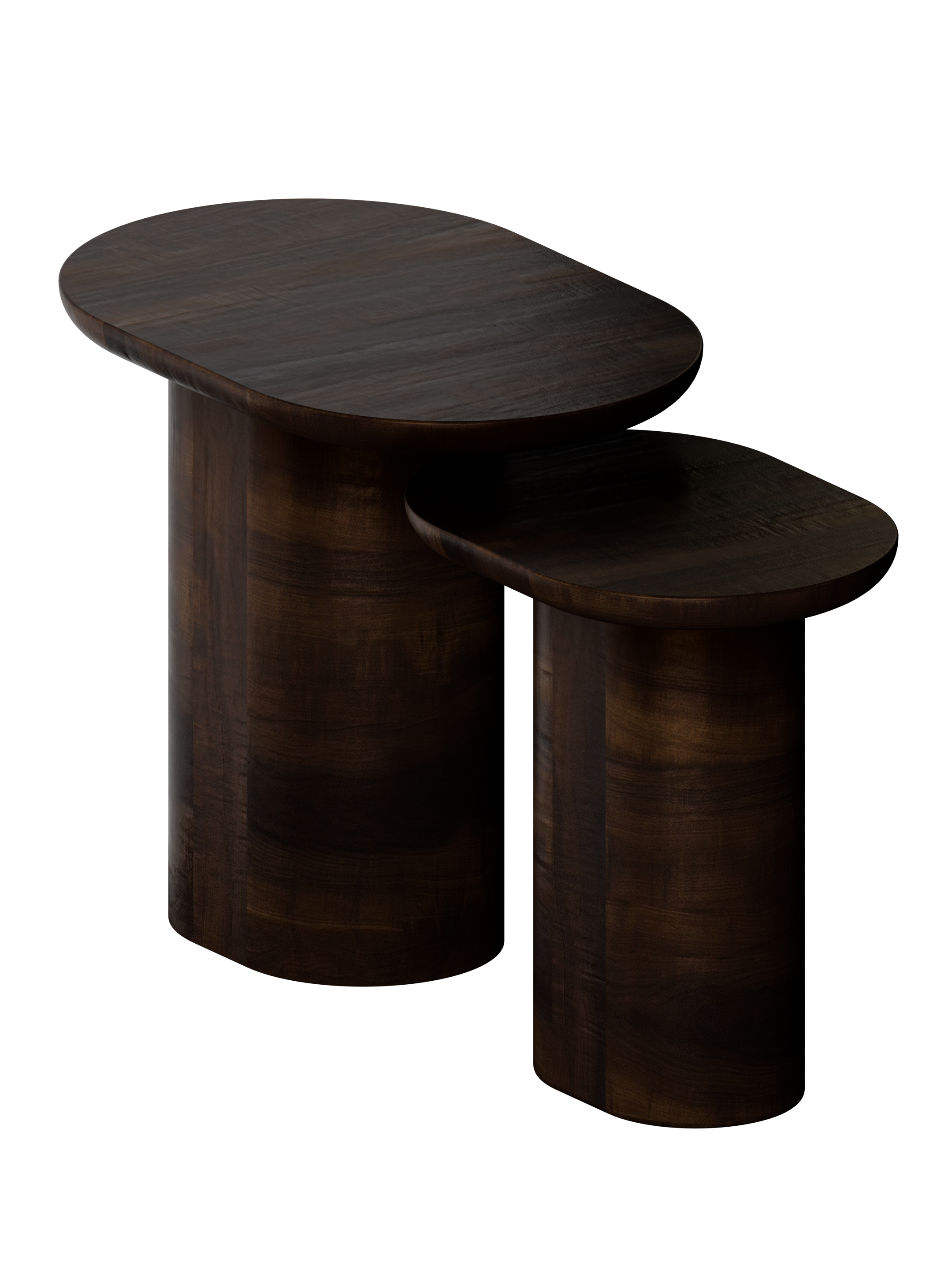 Baobab Nesting Tables, Set of 2 Coffee Brown
