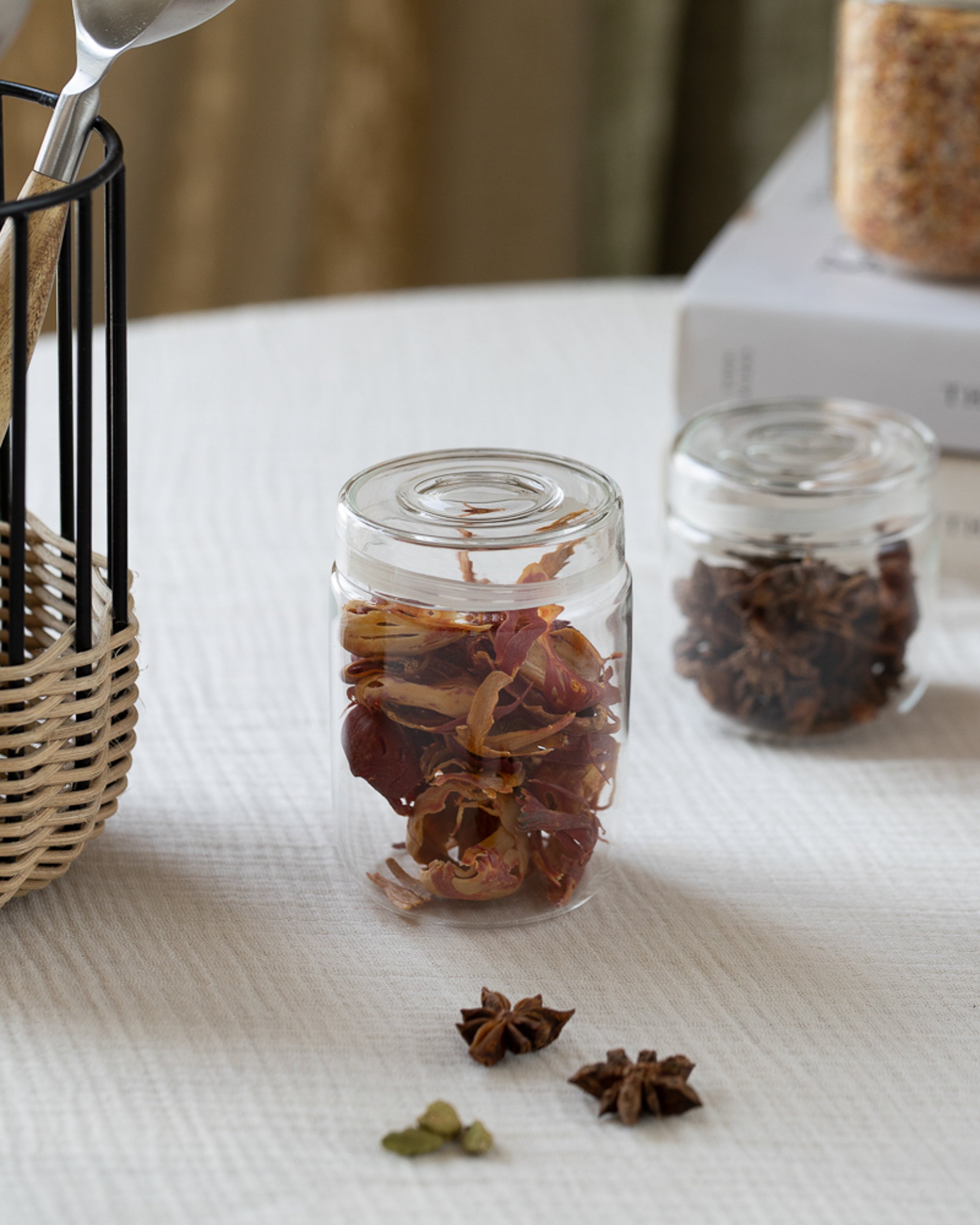 Klar Storage Borosilicate Glass Jars, Set of 6