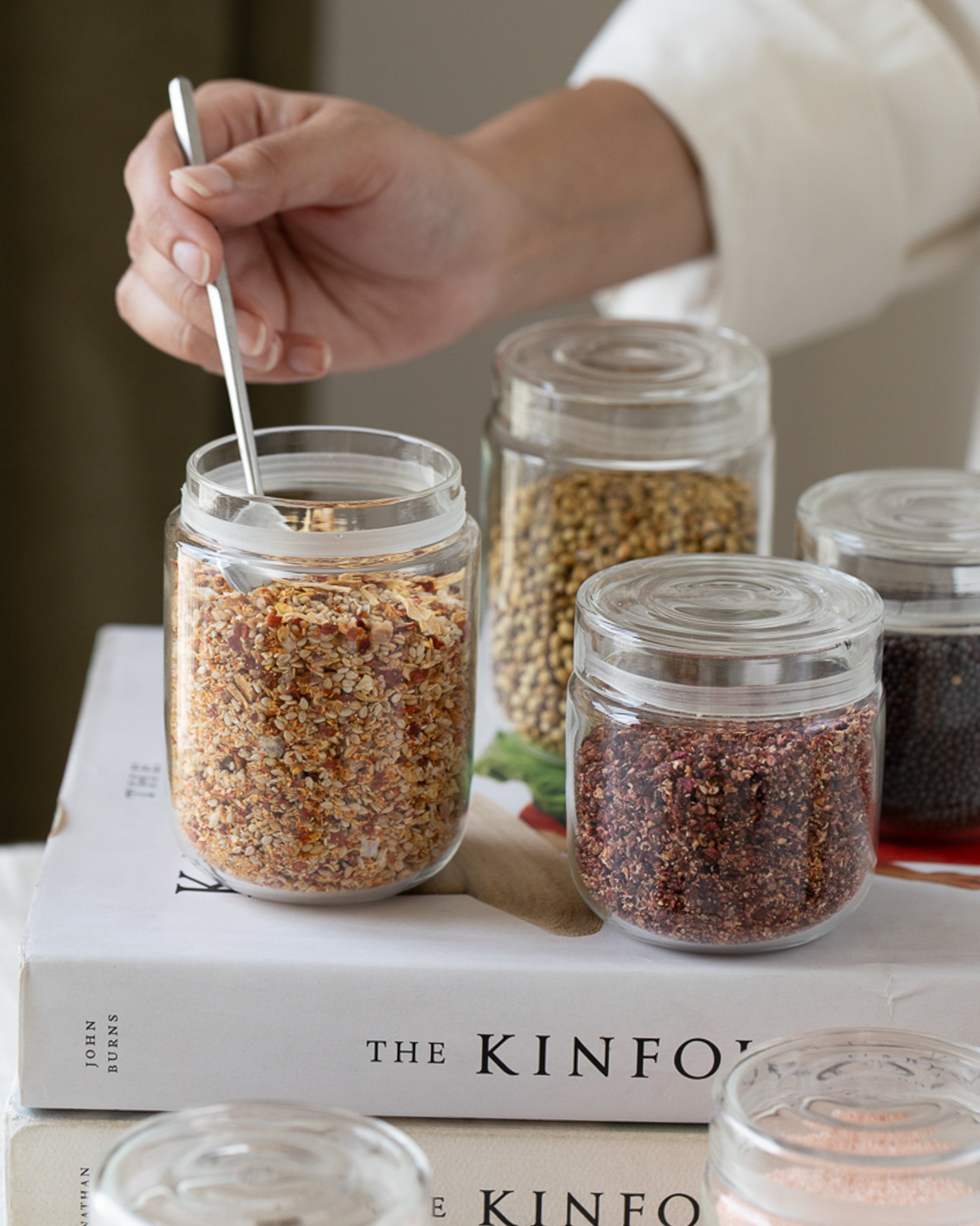 Klar Storage Borosilicate Glass Jars, Set of 6