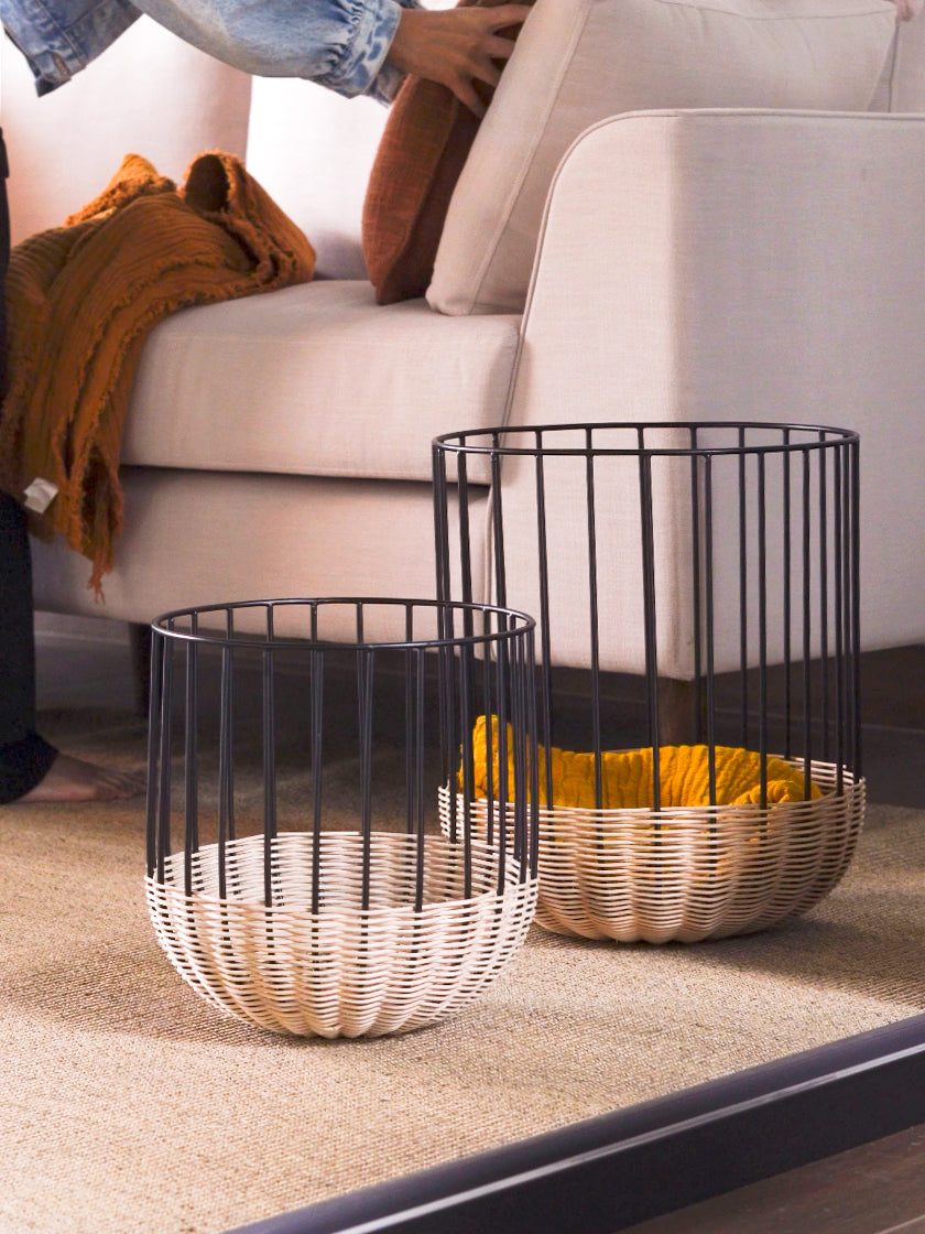 Cabo Natural Rattan Laundry Basket, Small
