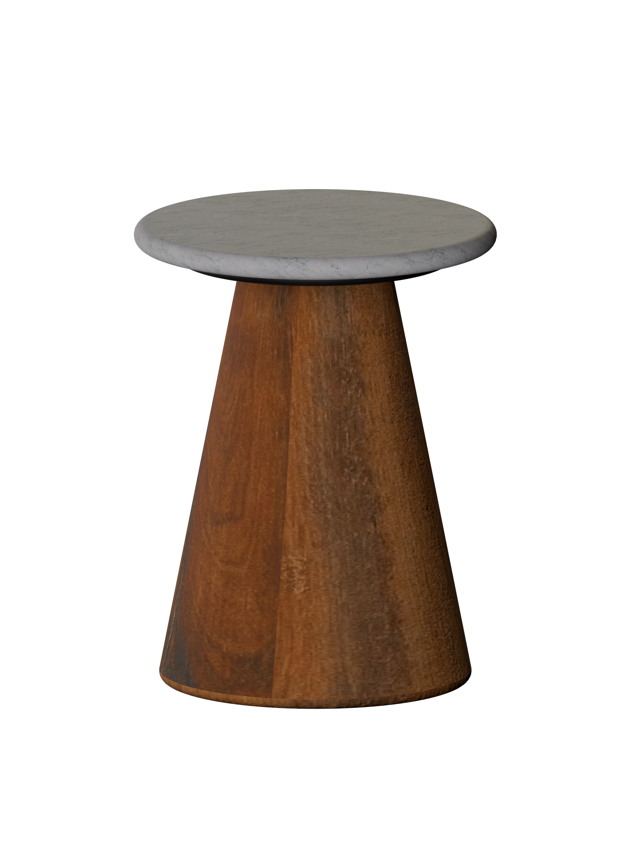 Conifer Side Table, Wood & Marble