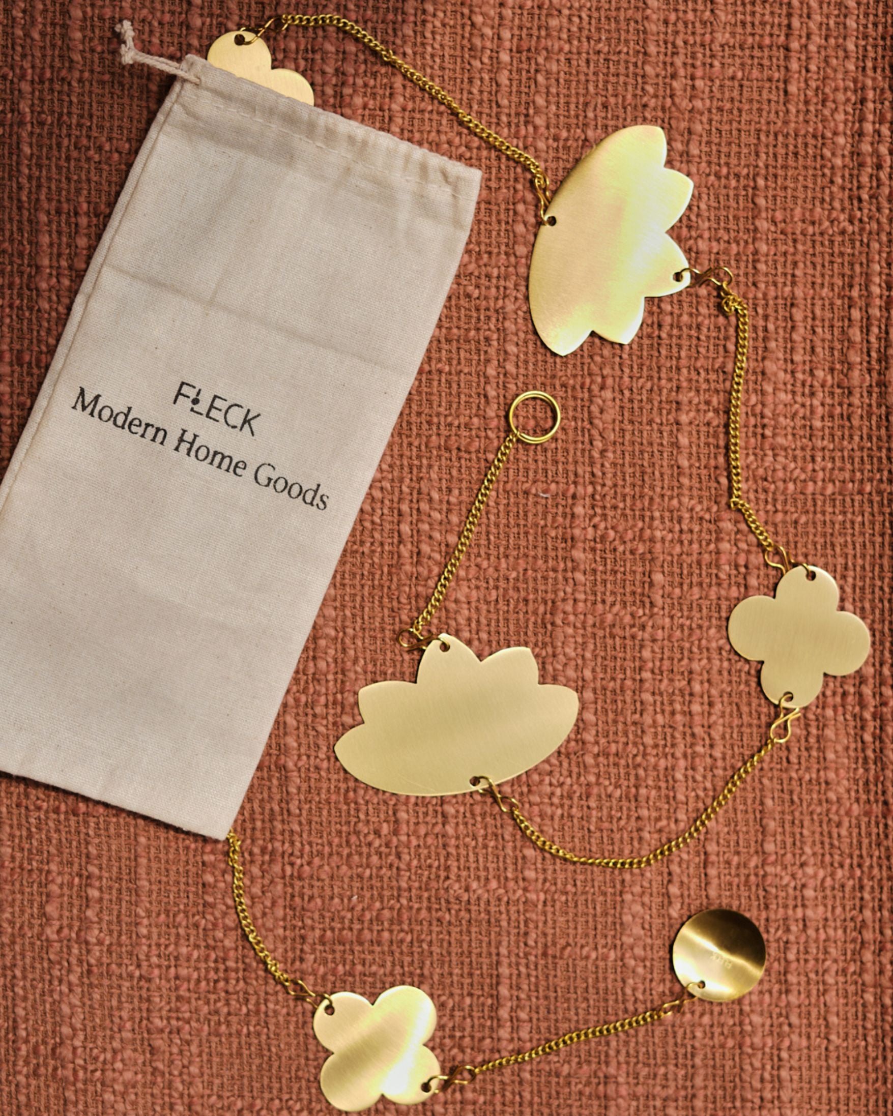 Lotus Brass Hanging Ornaments Set