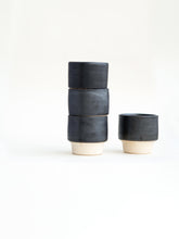 charcoal black coffee cups for serving.