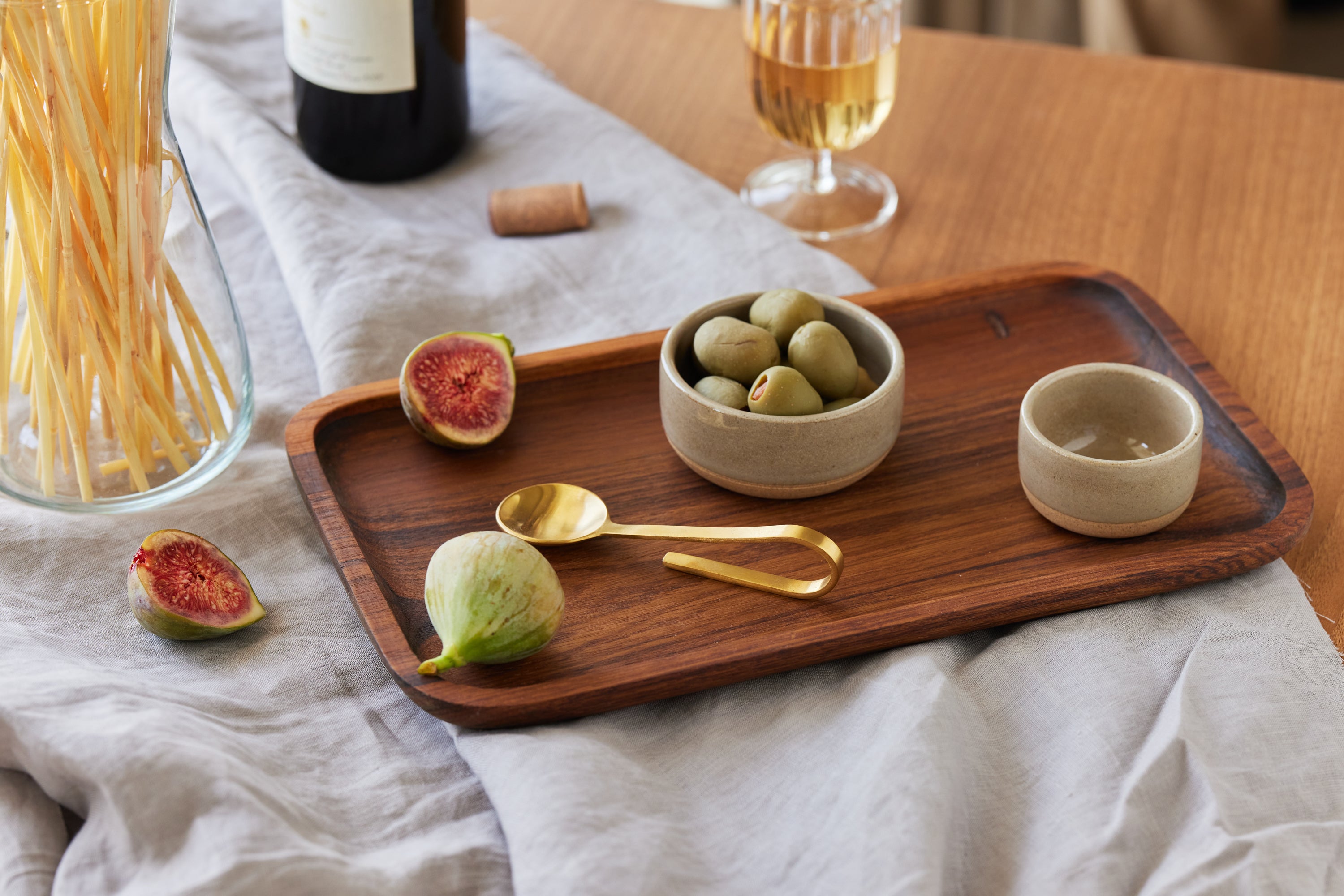 minimal teak wood serving trays
