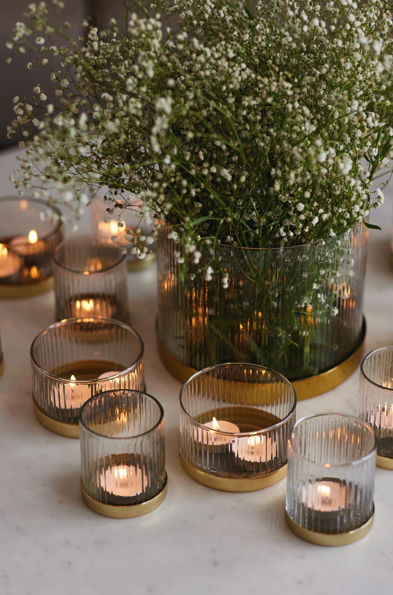 Fluted Glass Votives Set - Fleck