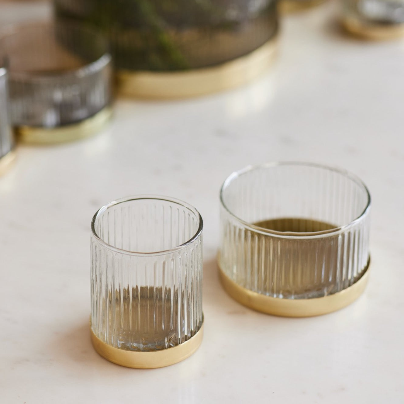 Fluted Glass Votives Set - Fleck