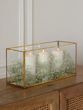 Clear Glass & Brass Lantern, Rectangle - Fleck