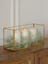 Clear Glass & Brass Lantern, Rectangle - Fleck