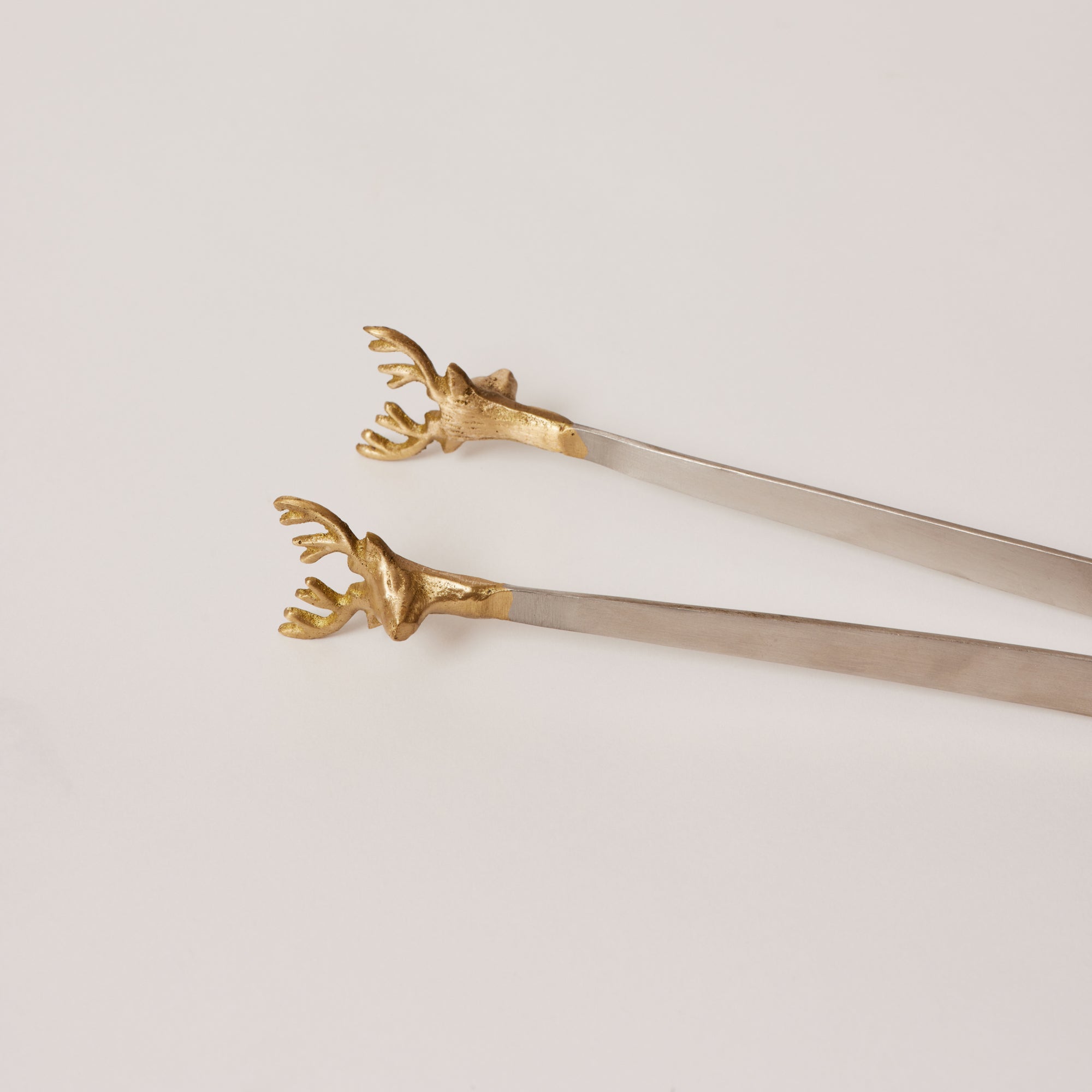Fleck Brass and Steel Deer Tongs Detail