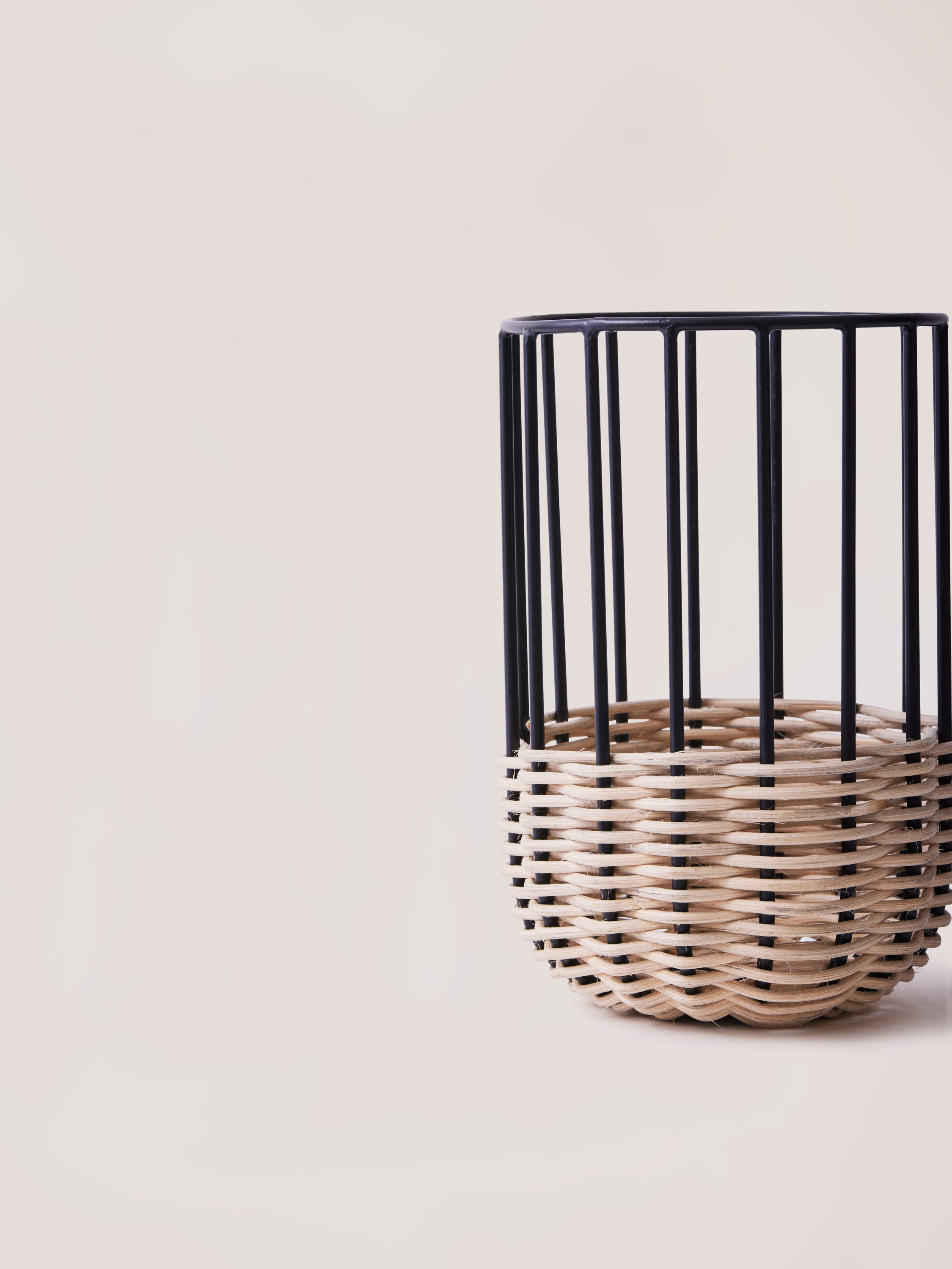 Fleck Cabo wire and rattan Kitchen Utensil Holder