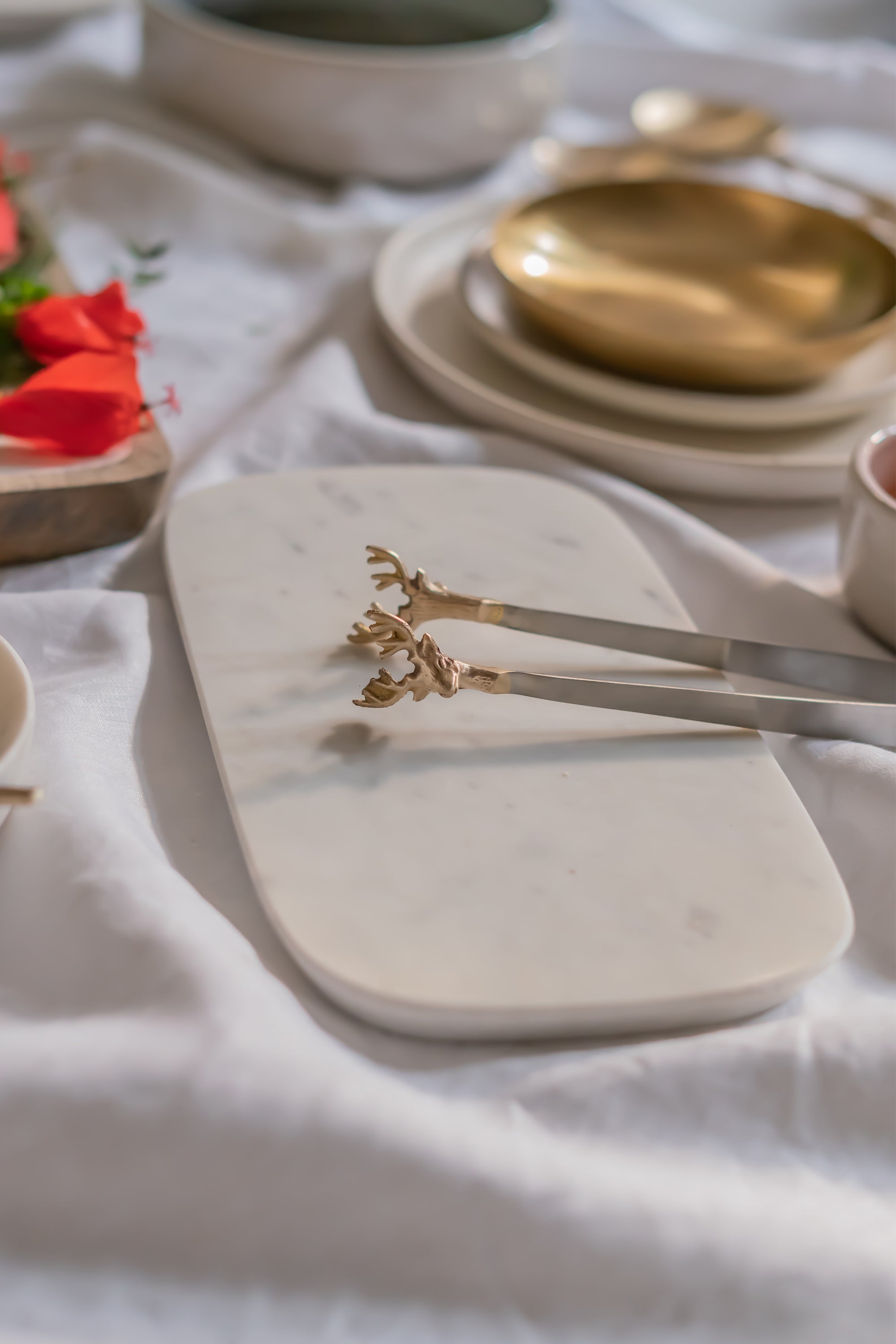 Fleck Deer brass and steel Tongs