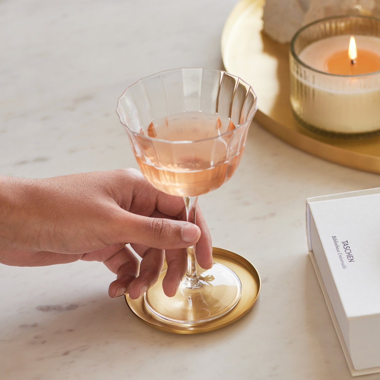 Heirloom Brass Coasters, Set of 6 - Fleck