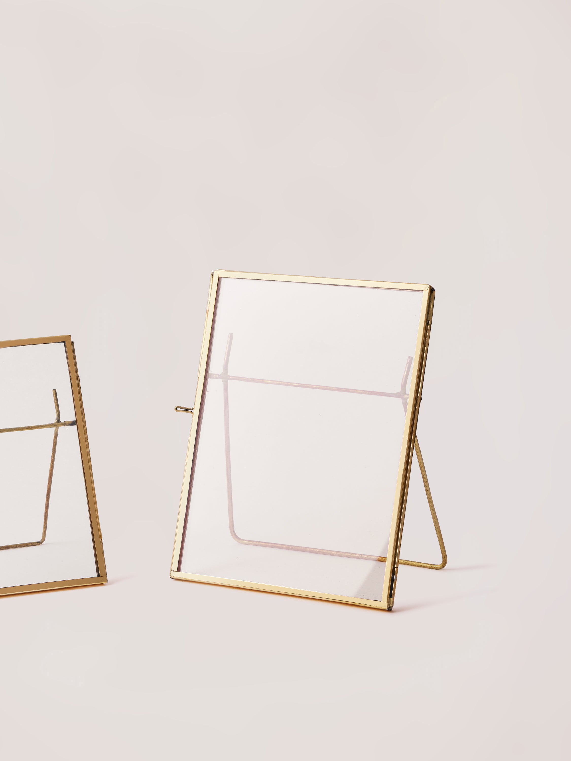 Fleck Large Photo Frames, Brass & Glass