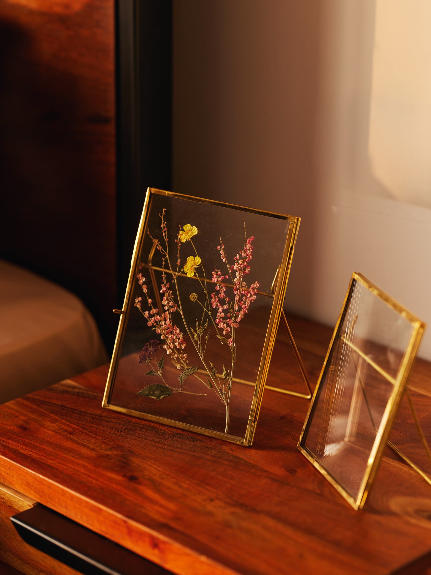 Photo Frame Set, Brass & Glass