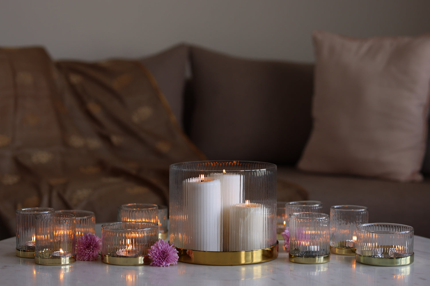 Fluted Glass Vase/Planter - Fleck